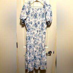 Rachel Parcell blue floral midi dress